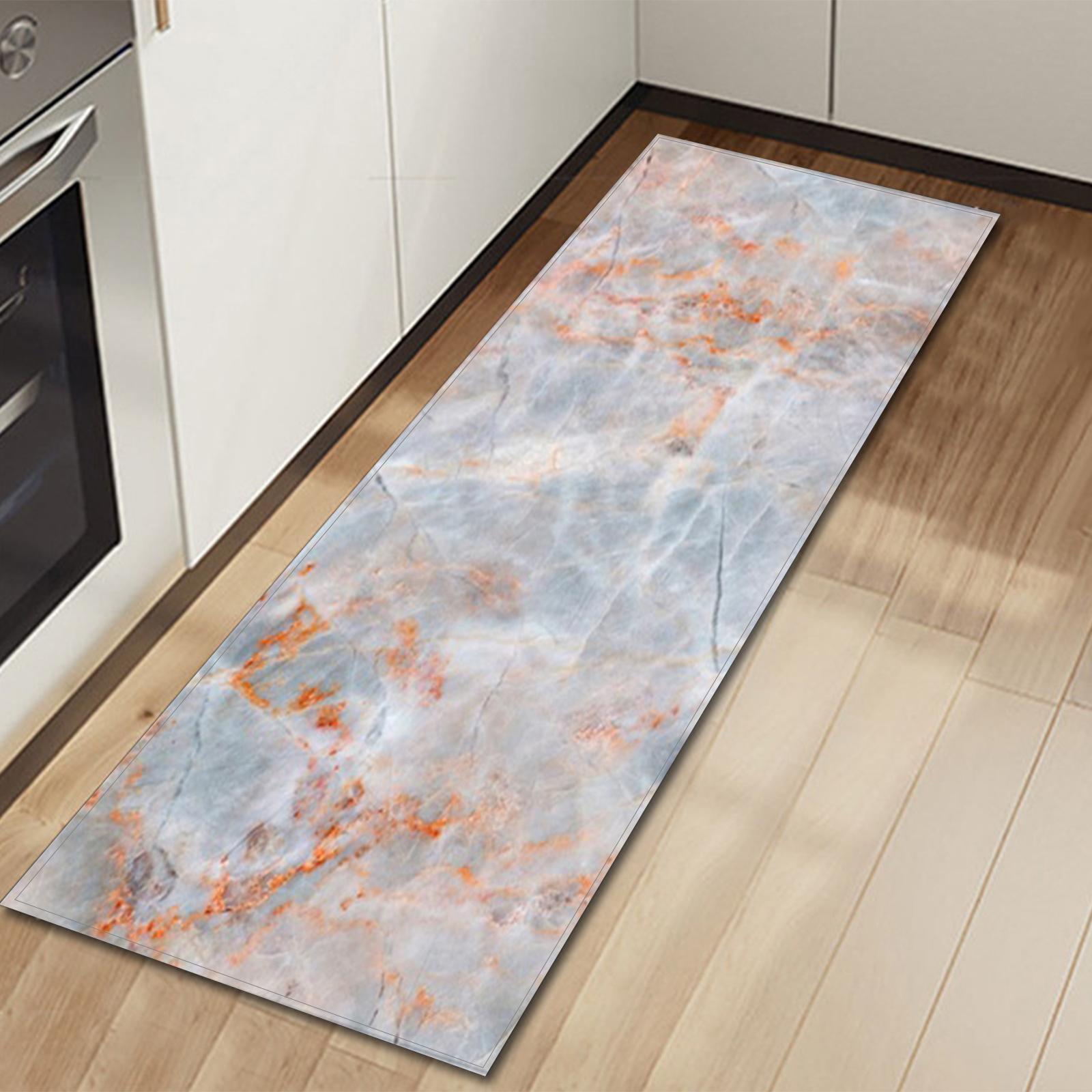 Kitchen Carpet Floor Mat Marble Printed Multipurpose for Doormat