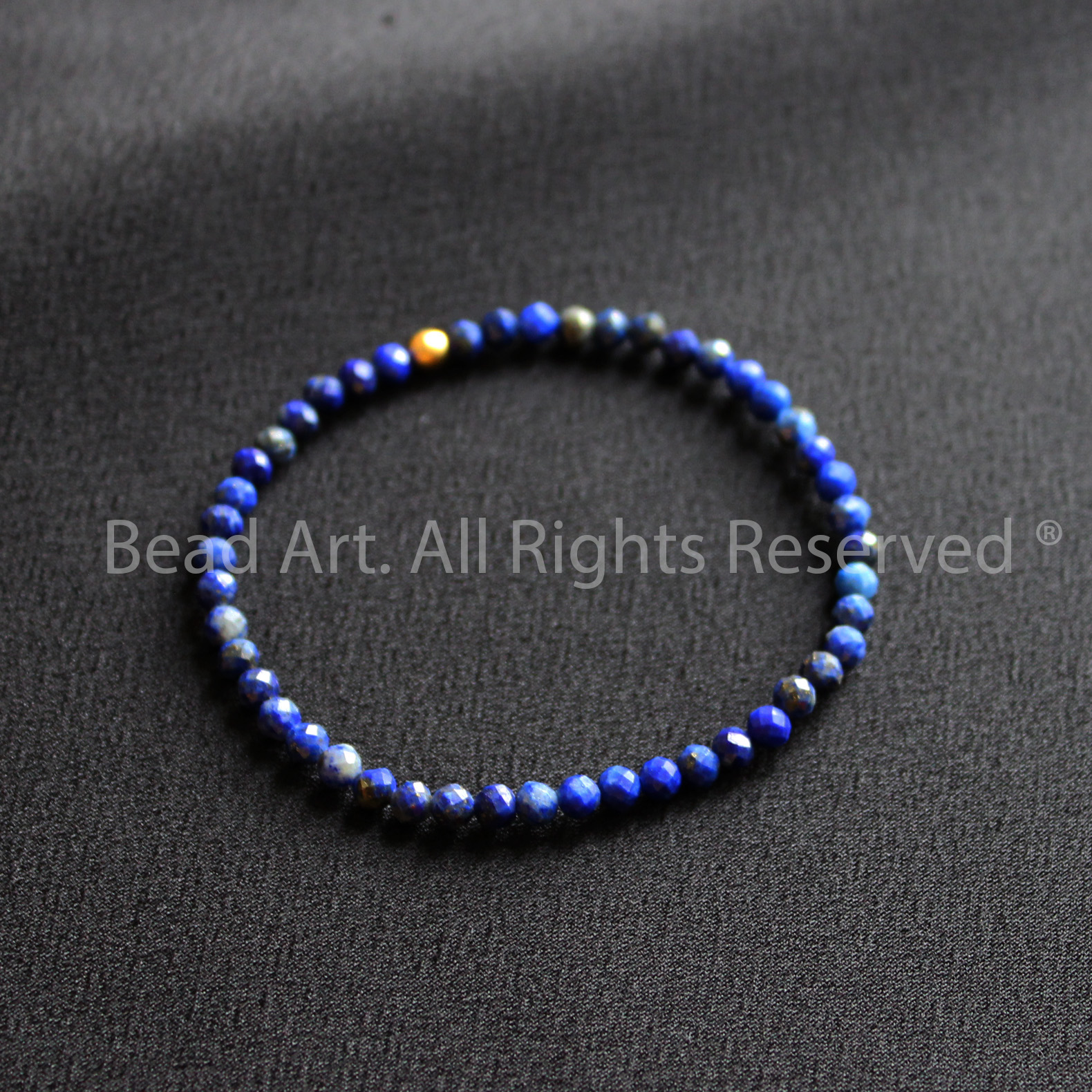 Vòng Tay 3MM Đá Lapis Lazuli Xanh Dương Giác Cắt Thiên Nhiên Size Mini, Vòng Tay Phong Thuỷ, Chuỗi Hạt, Mệnh Thuỷ, Mộc - Bead Art
