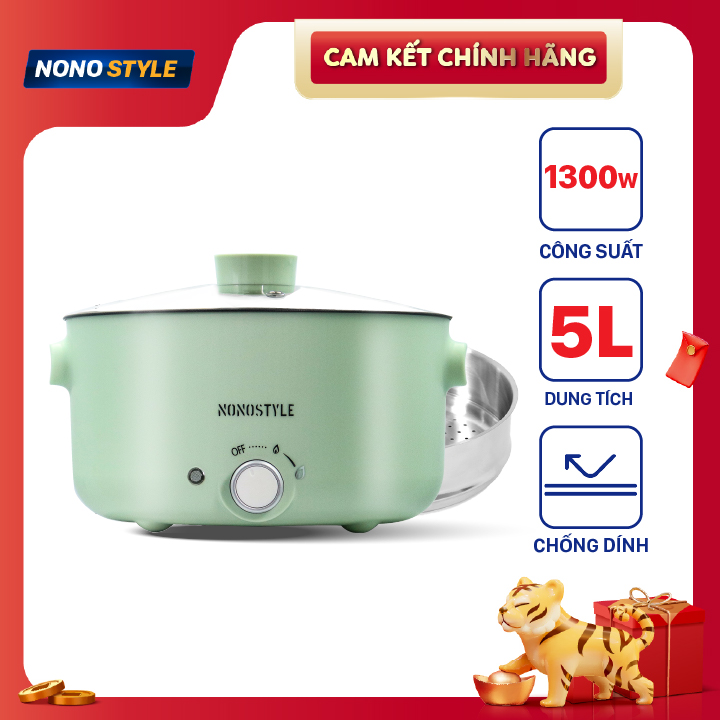 Nồi Điện Đa Năng Nonostyle (5L) - Hàng Chính Hãng