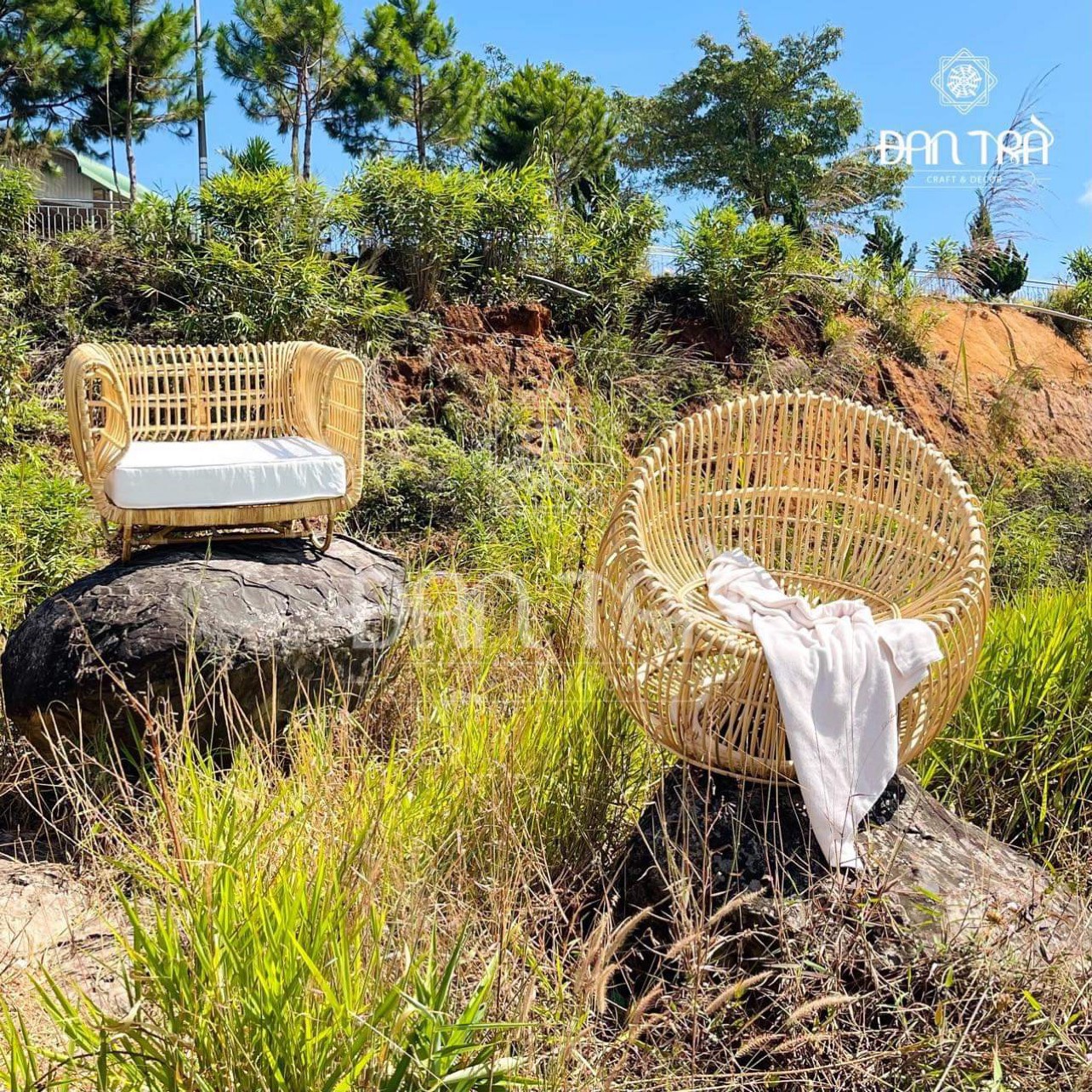 Ghế Mây Nest Dáng Trụ Tròn -Ghế Mây Thư Giãn Đọc Sách- Ghế Mây Decor Chụp Hình- Nội Thất Mây Tre Đan Trà