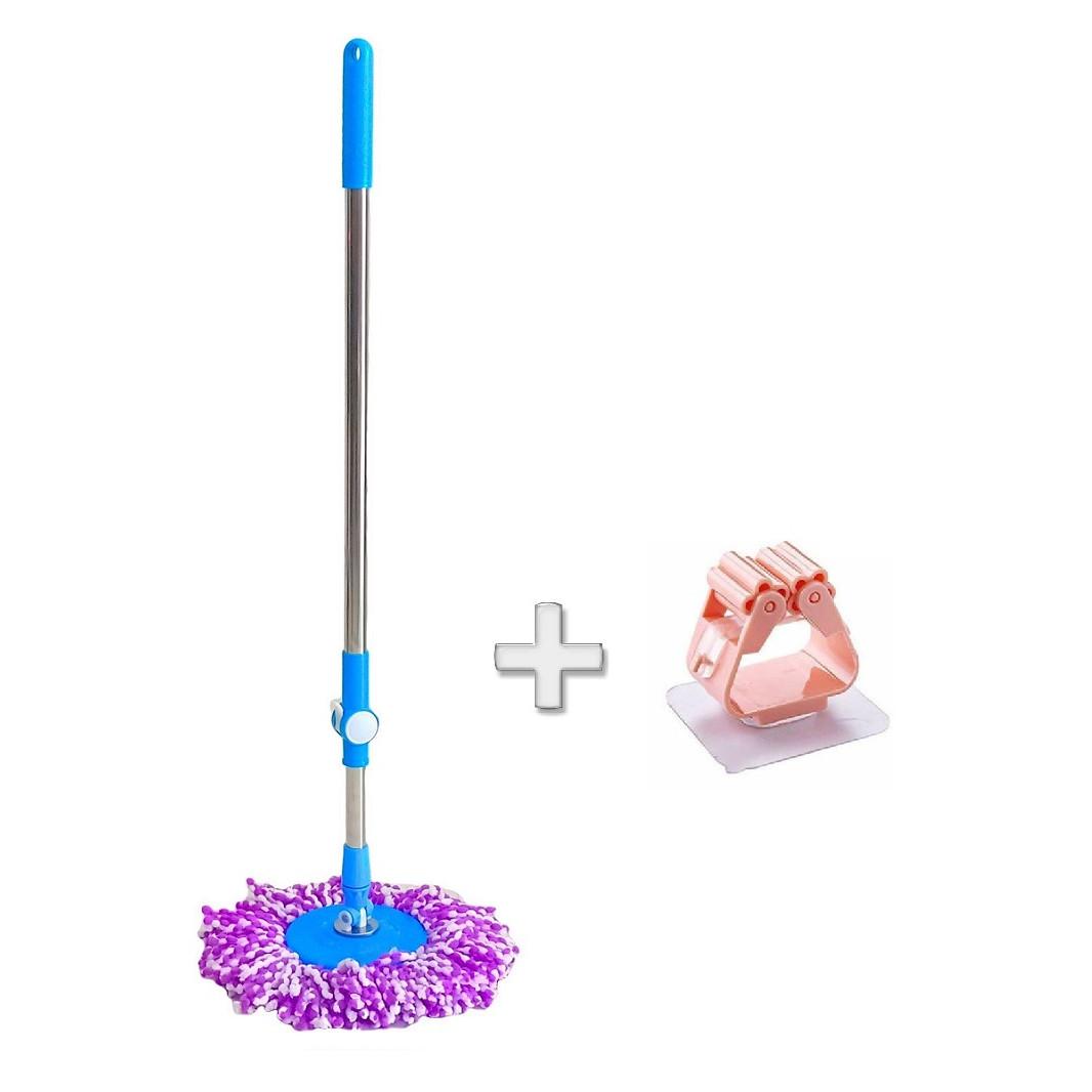 Cây Lau Nhà Mâm Nhựa 360 Độ Siêu Nhẹ Tiện Lợi Tặng Kèm Móc Treo Cây Lau Nhà Cao Cấp - Hàng Chất Lượng