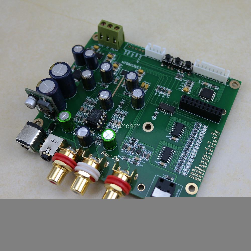 NVArcher ES9038Q2M Bộ giải mã Decoder Fiber USB Input I2S iis SPDIF Bảng giải mã DAC DAC DEC DECODER với màn hình 32bit 384K DSD256