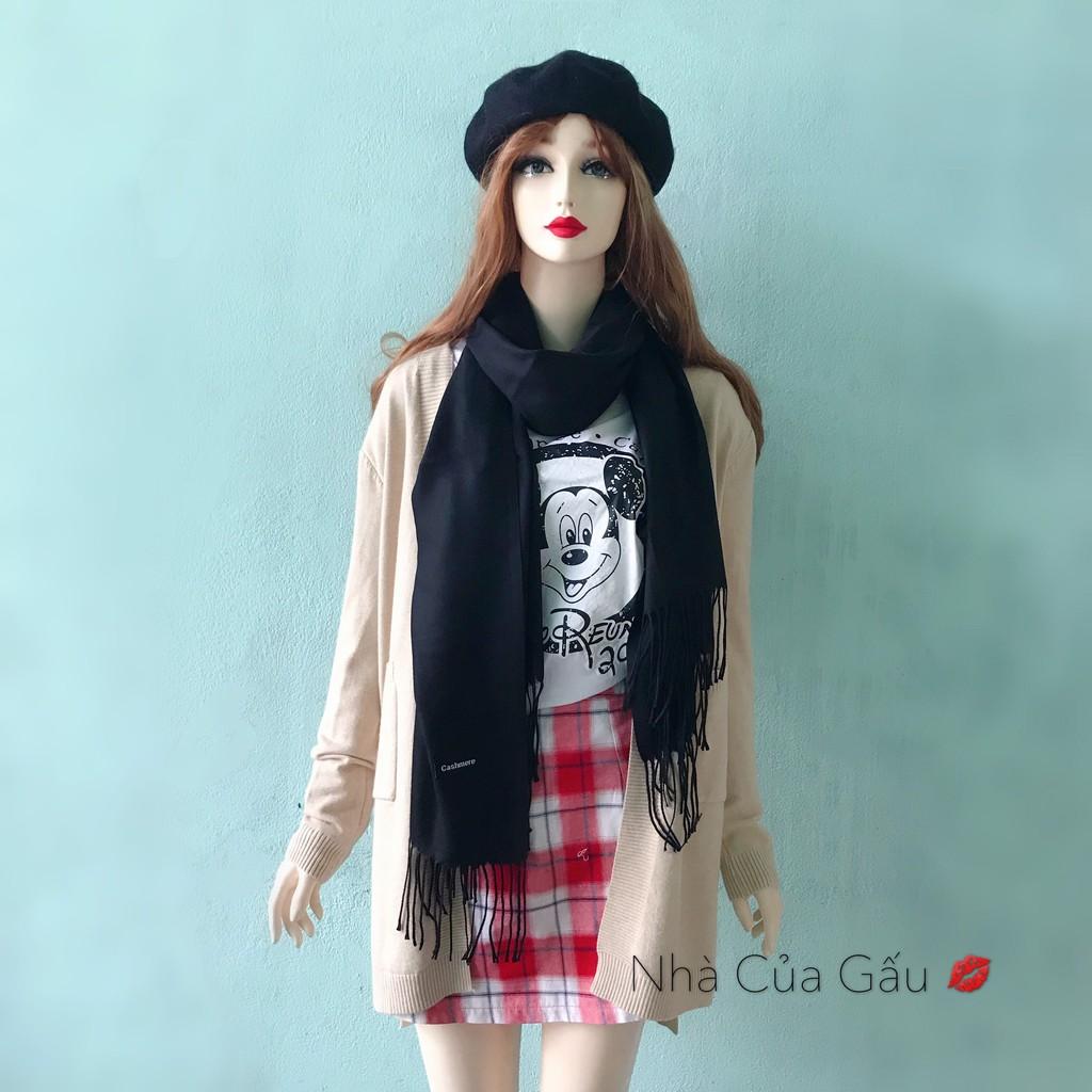 Combo mũ nồi dạ và khăn len cashmere loại 1