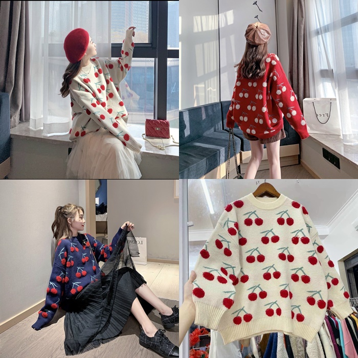 ÁO LEN BIG SIZE FORM RỘNG CHERRY NOEL GIÁNG SINH