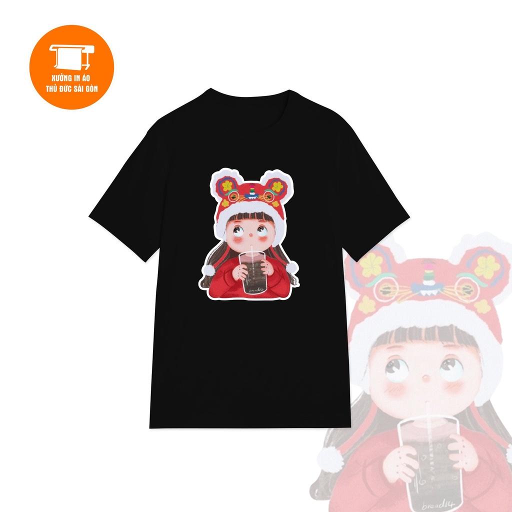 Áo thun Cotton Nữ 2022, in hình dễ thương, năng động