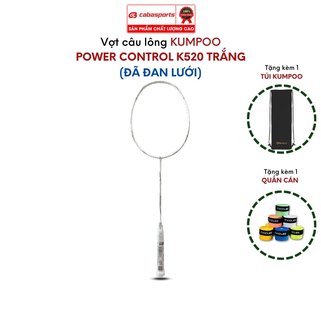 Vợt cầu lông đơn đã đan lưới Kumpoo Power Control K520 Pro, K520S, PC 99 Pro cao cấp siêu nhẹ, vợt công thủ toàn diện giá rẻ Bảo hành 2 tháng