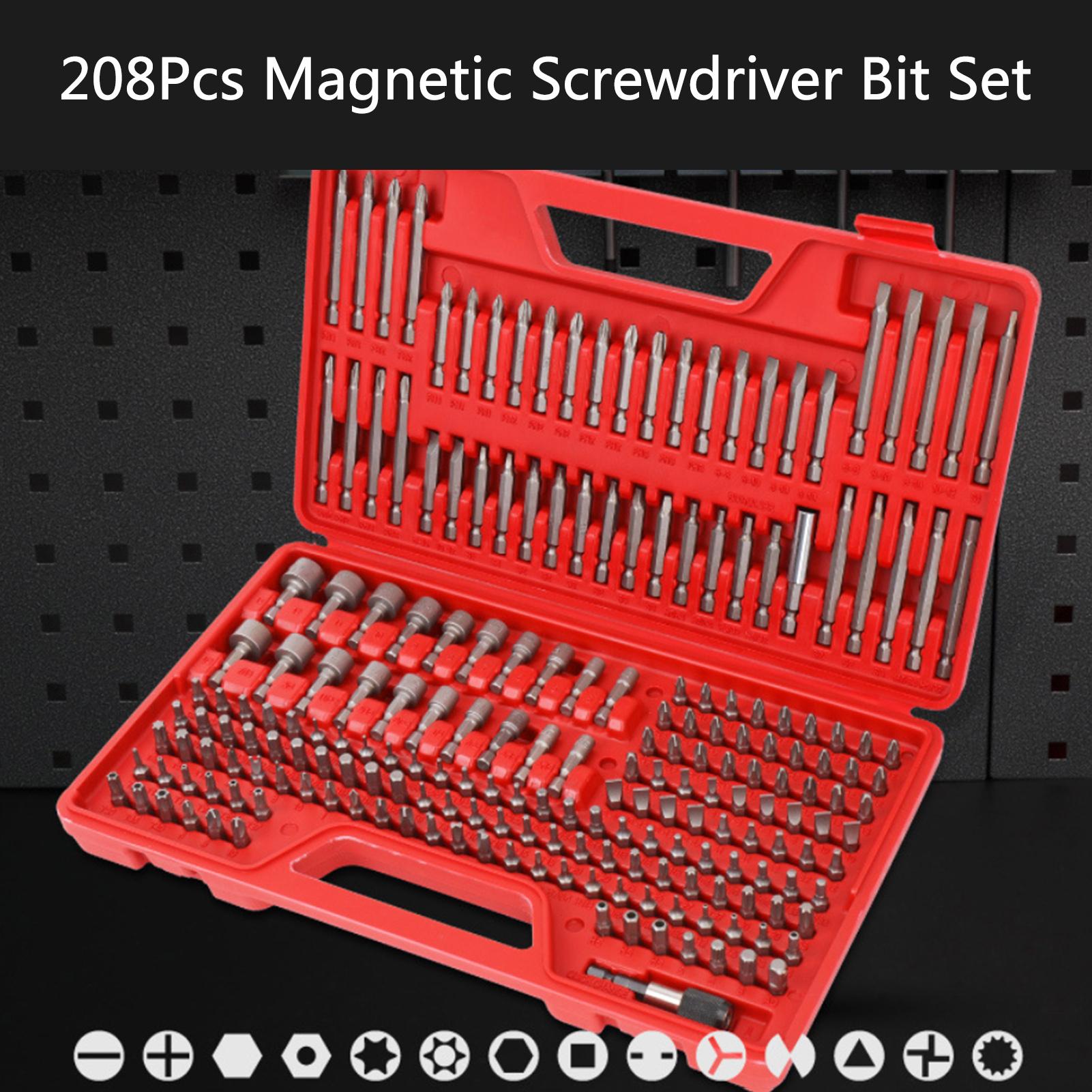 208Pcs Magnetic Screwdriver Bit Set Impact Ready Drill Driver Bits Tool Kit