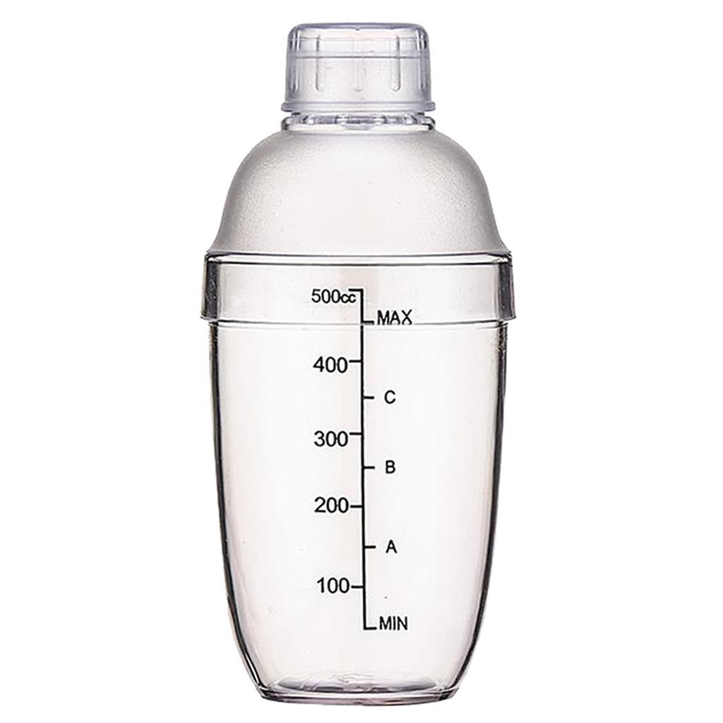 2 Pieces Cocktail Shaker - Clear Matte Bottle Bar Pub Drink Party Supplies