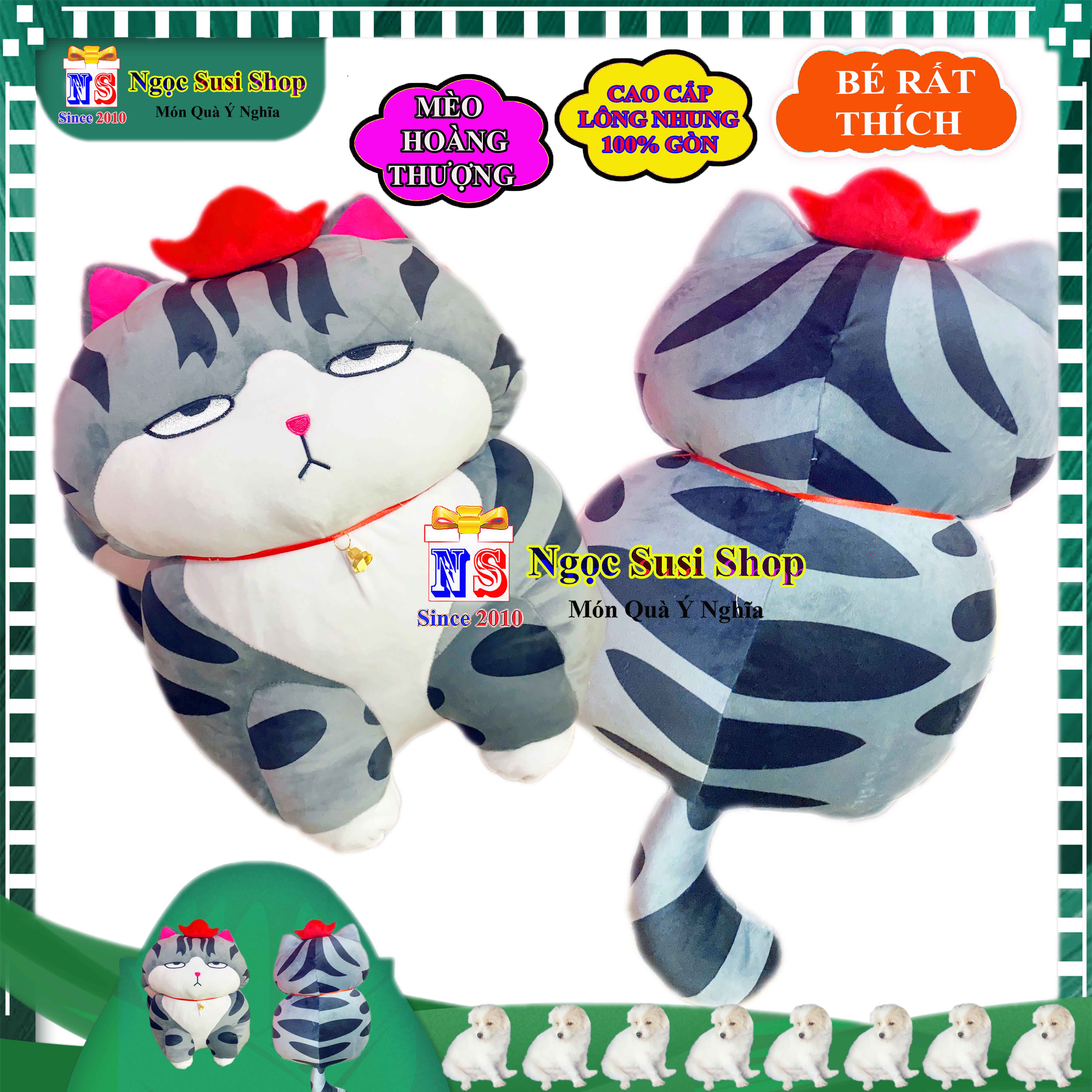 GỐI ÔM THÚ BÔNG CON MÈO HOÀNG THƯỢNG SIÊU MỀM MỊN QUÁ ĐẸP SIZE 50CM - GẤU BÔNG CON MÈO THƯỢNG ĐẾ HÀNG HOT GIAO NHANH