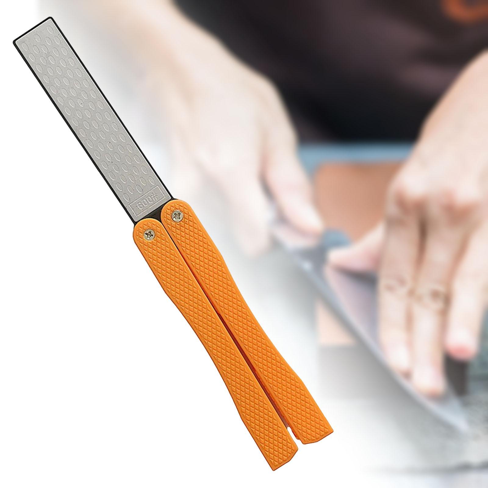 Portable Double Sided Diamond Knife Sharpener for Home Outdoor Camping Kitchen Tools