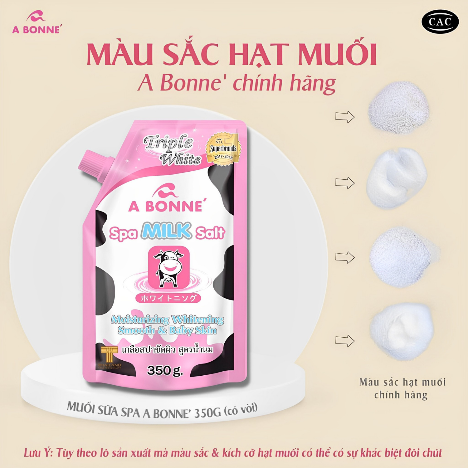 Muối Tắm Sữa Bò A Bonne Tẩy Tế Bào Da Chết Body Thái Lan 350gr