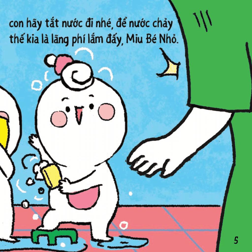 Sách Ehon Miu Bé Nhỏ Phần 2 Tiếng Việt - Đừng Lãng Phí Nhé