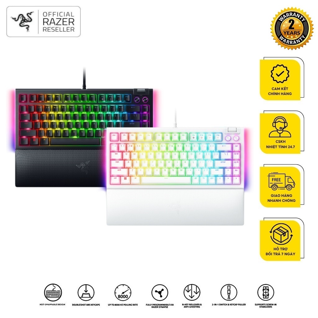 [Mới, hàng chính hãng] Bàn phím Razer BlackWidow V4 75