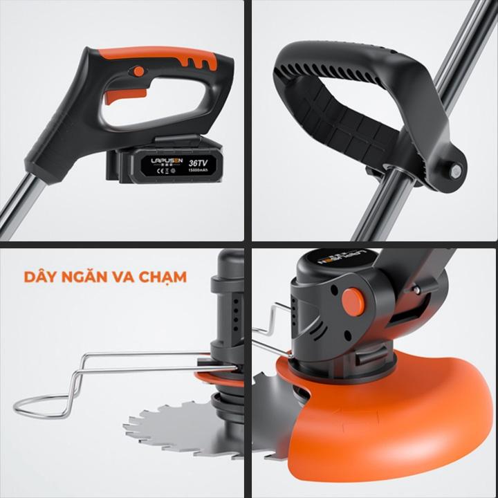 Máy cắt cỏ, tỉa cành cầm tay 2 PIN 15000mah, động cơ mạnh 1800w