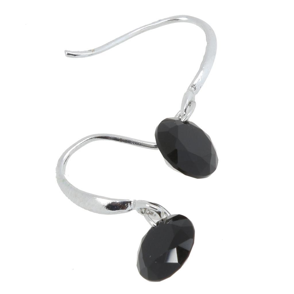 Fashion Jewelry Silver Black Zircon Earring For Women Round Earrings