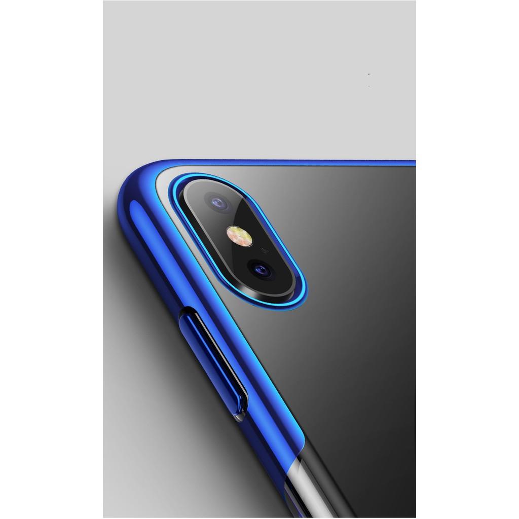 Ốp lưng dành cho iPhone Pro Max/XR/ XS Max dẻo trong suốt viền màu Shining chính hãng Baseus