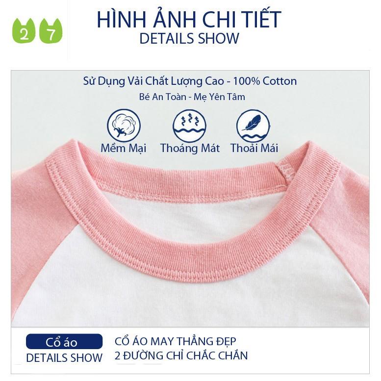 Áo Thun Dài Tay Cho Bé Gái 27Home In Hình Dễ Thương Chất Cotton Xuất Âu Mỹ 019