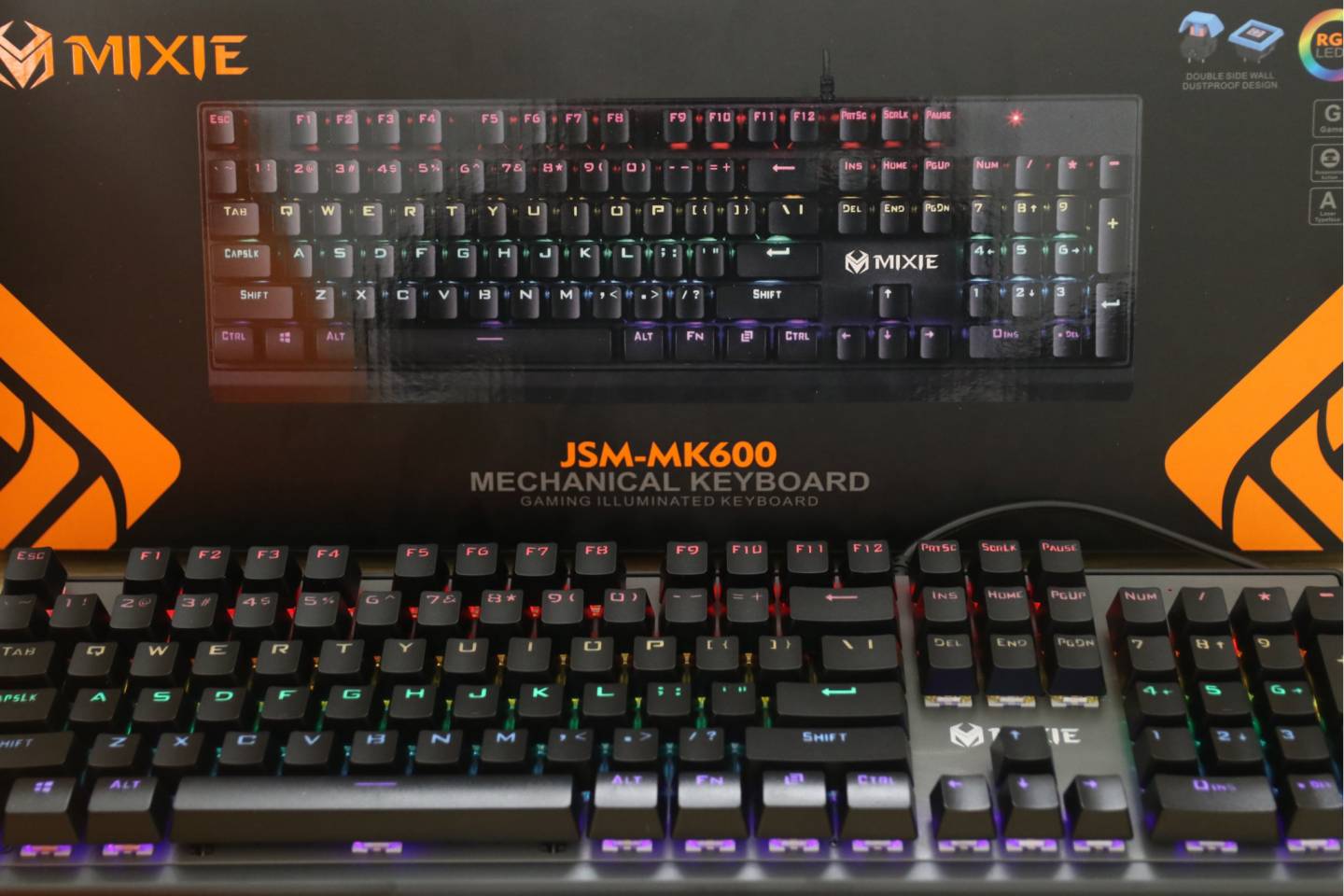 Bàn phím cơ Gaming MIXIE MK600 MULTI LED COLOR 104 phím Led RGB - Hàng chính hãng