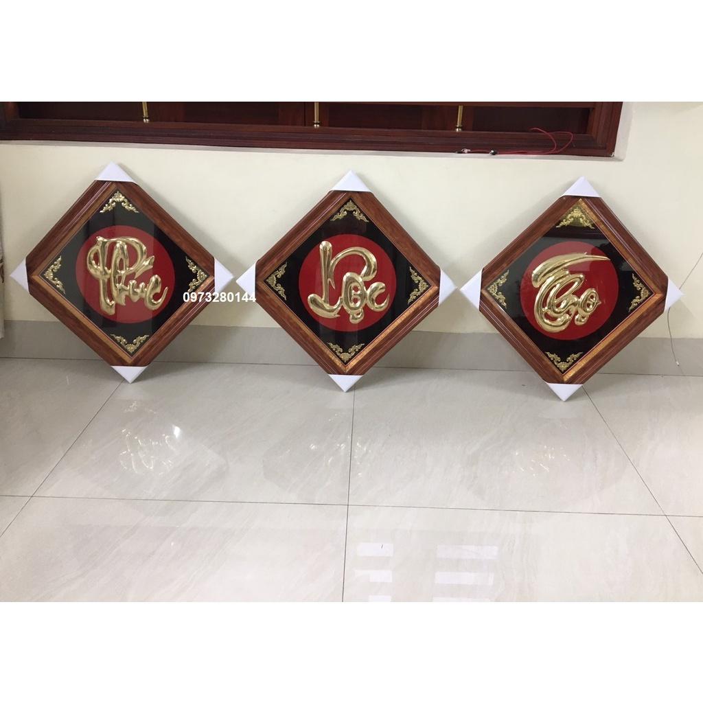 Combo bộ tranh chữ Phúc -Lộc - Thọ bằng đồng nguyên chất 52cm khung giả gỗ