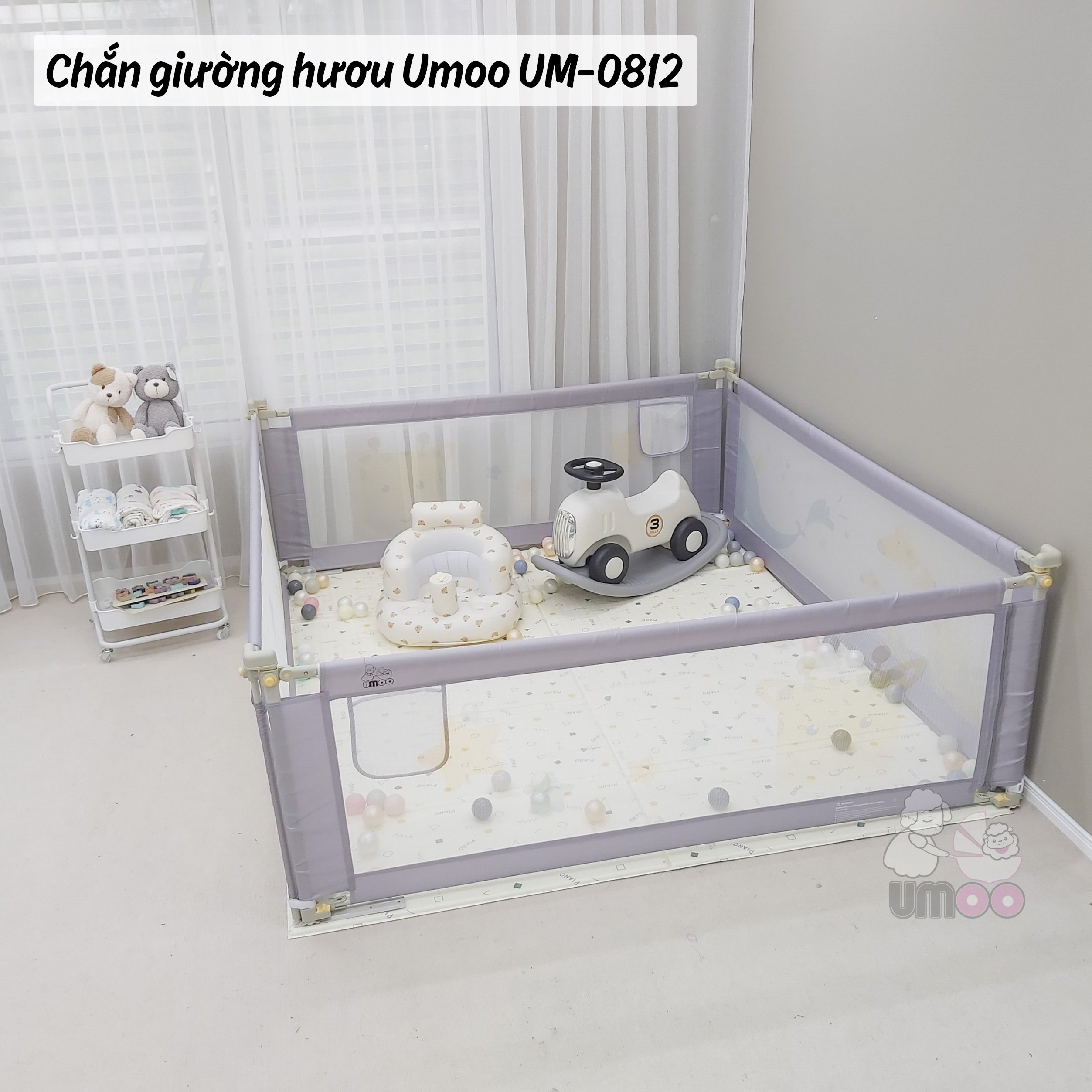 Thanh Chắn Giường Hươu Umoo UM-0812 Bản Nâng Cấp Mới Nhất 2022, Chặn Giường Chống Trượt An Toàn Cho Bé