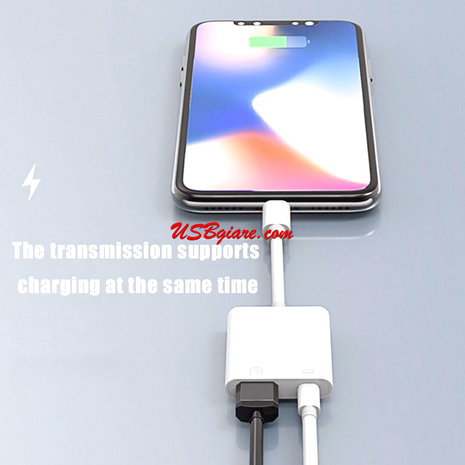 Dây cáp OTG Li⚡ting sang USB có sạc cho Táo Phone kết nối USB xem phim giải trí giải phóng dùng lượng cho Táo Phone Pad 【USBgiare,Com】