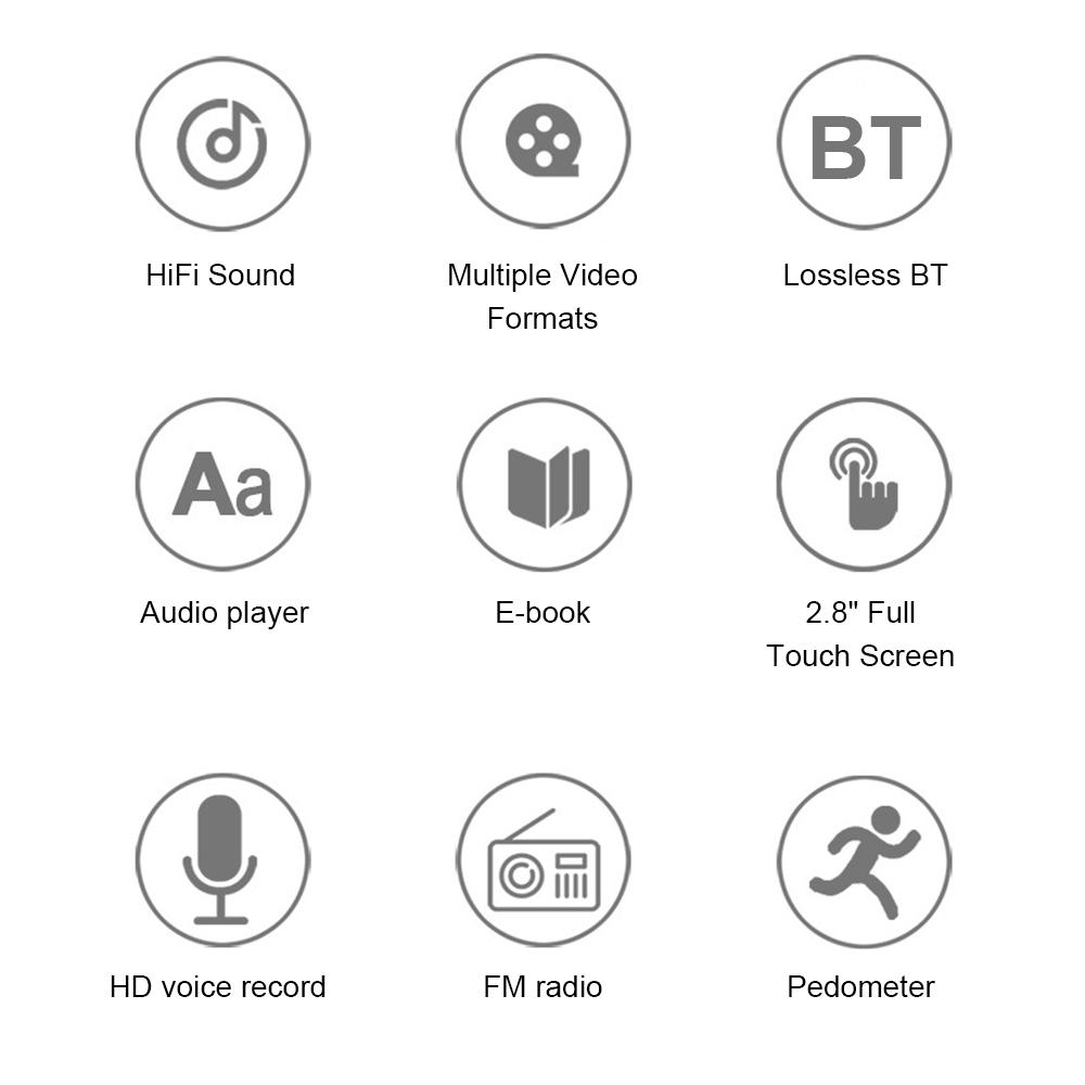Máy nghe nhạc MP3 RUIZU M7 đa chức năng, màn hình 2,8 inch độ nét cao, Tích hợp bộ nhớ 8 / 16GB
