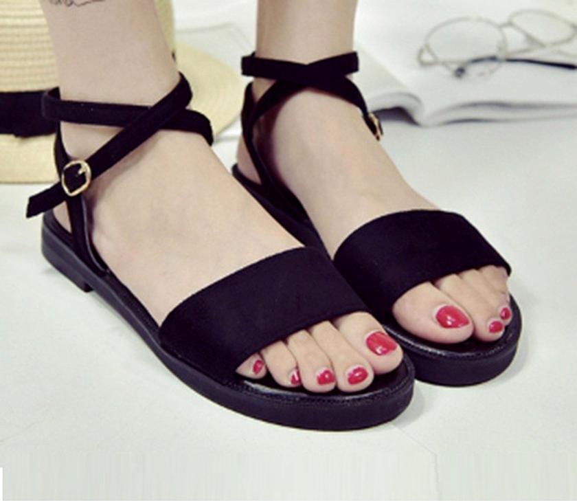 Giày sandal bệt quai ngang trơn dây chéo S377