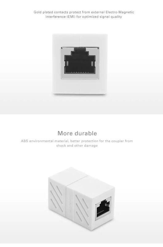 Ugreen UG20311NW114TK Màu Trắng Đầu nối dài dây mạng CAT6 cao cấp - HÀNG CHÍNH HÃNG