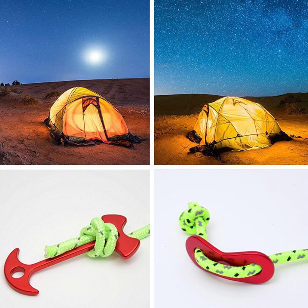 50m Camping Guy Line Reflective Camp Tent  Rope Reel  4mm Thick