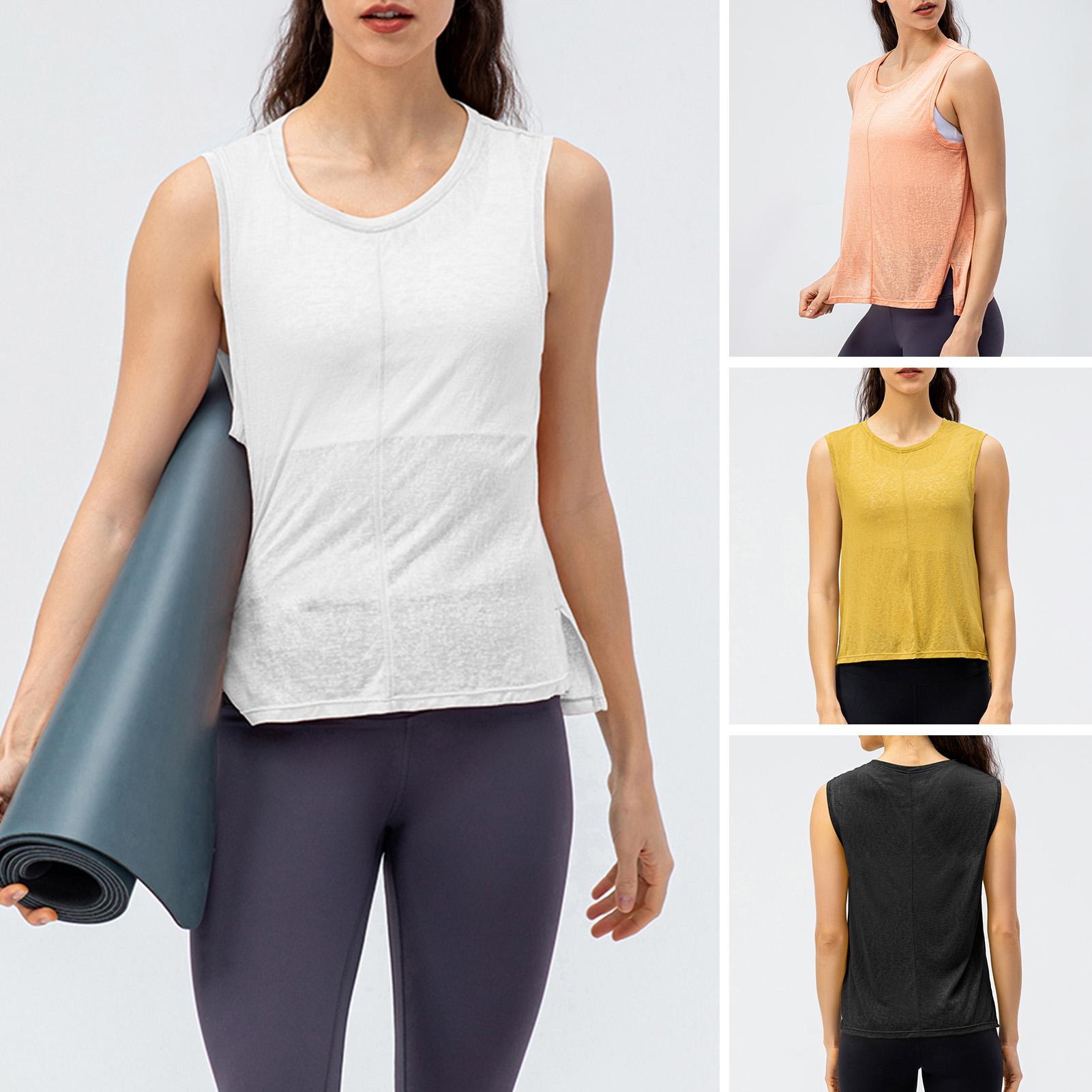 Áo tank top thể thao không tay mỏng nhẹ cho nữ tập yoga, pilates