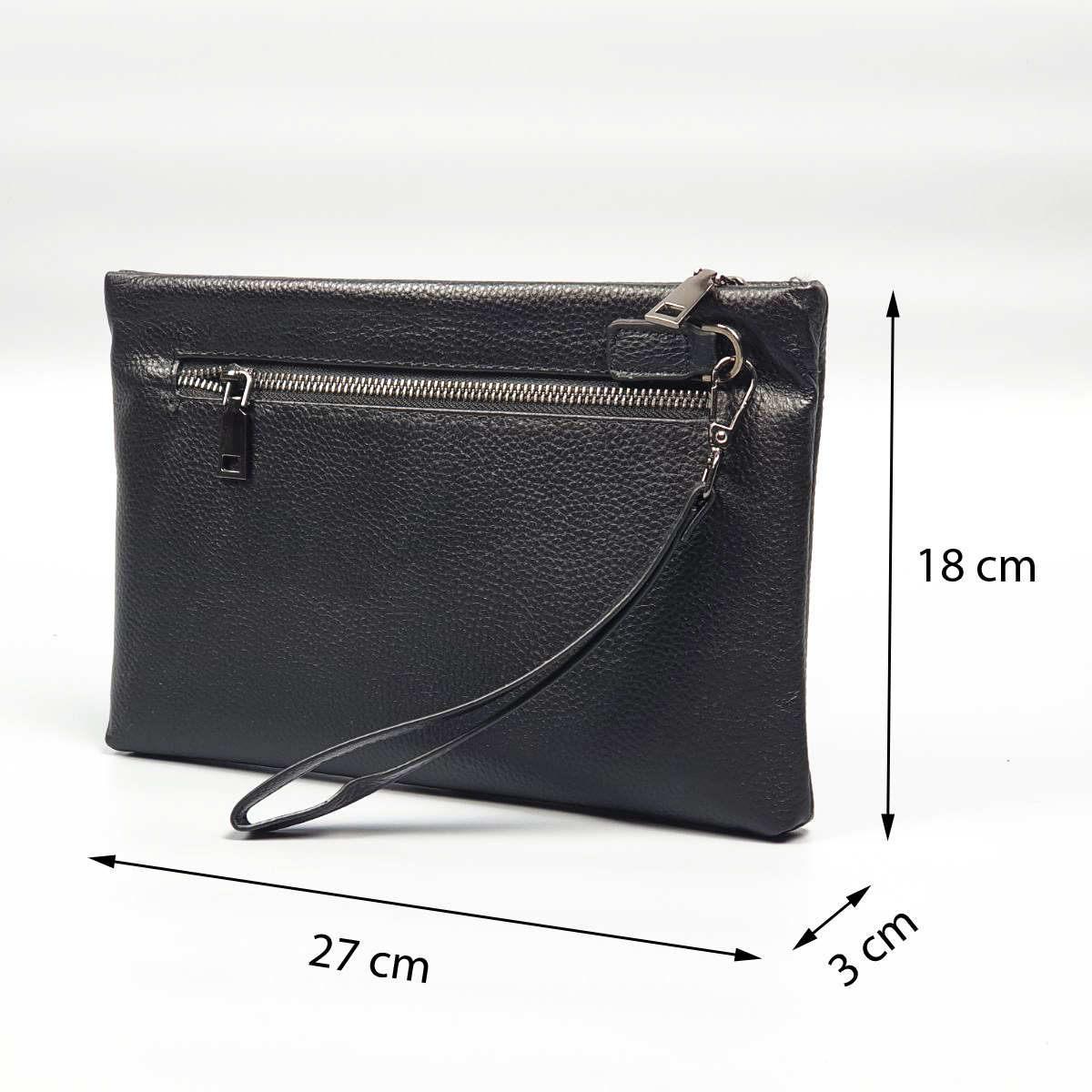 Clutch nam da bò, Clutch cầm tay nam CL147 - BH 3 năm kích thước 27x18x3 cm