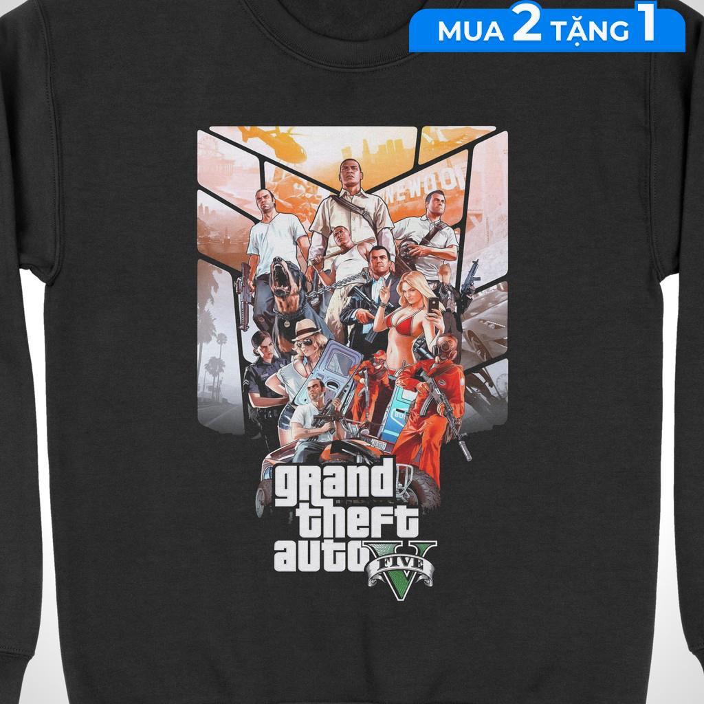 Áo Sweater Grand Theft Auto V Unisex THE NEXT LEVEL, Cotton 100% nam nữ - SW0062