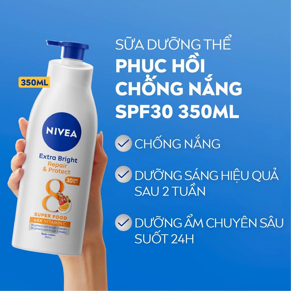 Sữa Dưỡng Thể Dưỡng Trắng Phục Hồi Chống Nắng Nivea 350ml