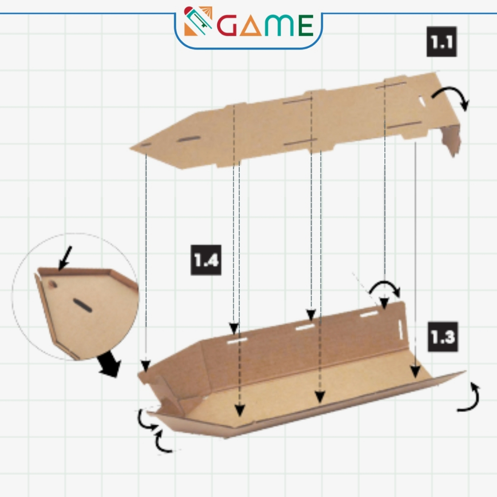 Mô Hình Lắp Ráp - TÀU CHIẾN - Chất Liệu Carton Thân Thiện Môi Trường - SKIDS
