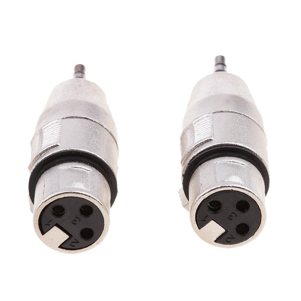 2x 3.5mm Stereo Audio Plug male to 3 PIN XLR Female Microphone Connector