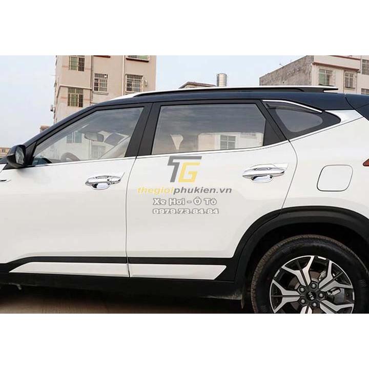 Bộ ốp tay nắm cửa, hõm cửa xe Kia Seltos 2020 mạ Crom