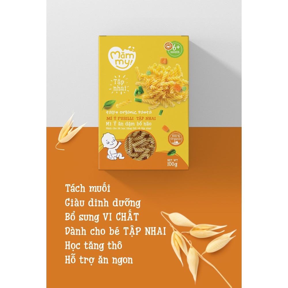 Mì ăn dặm cho bé tập nhai Fusilli hữu cơ MĂMMY hộp 100g