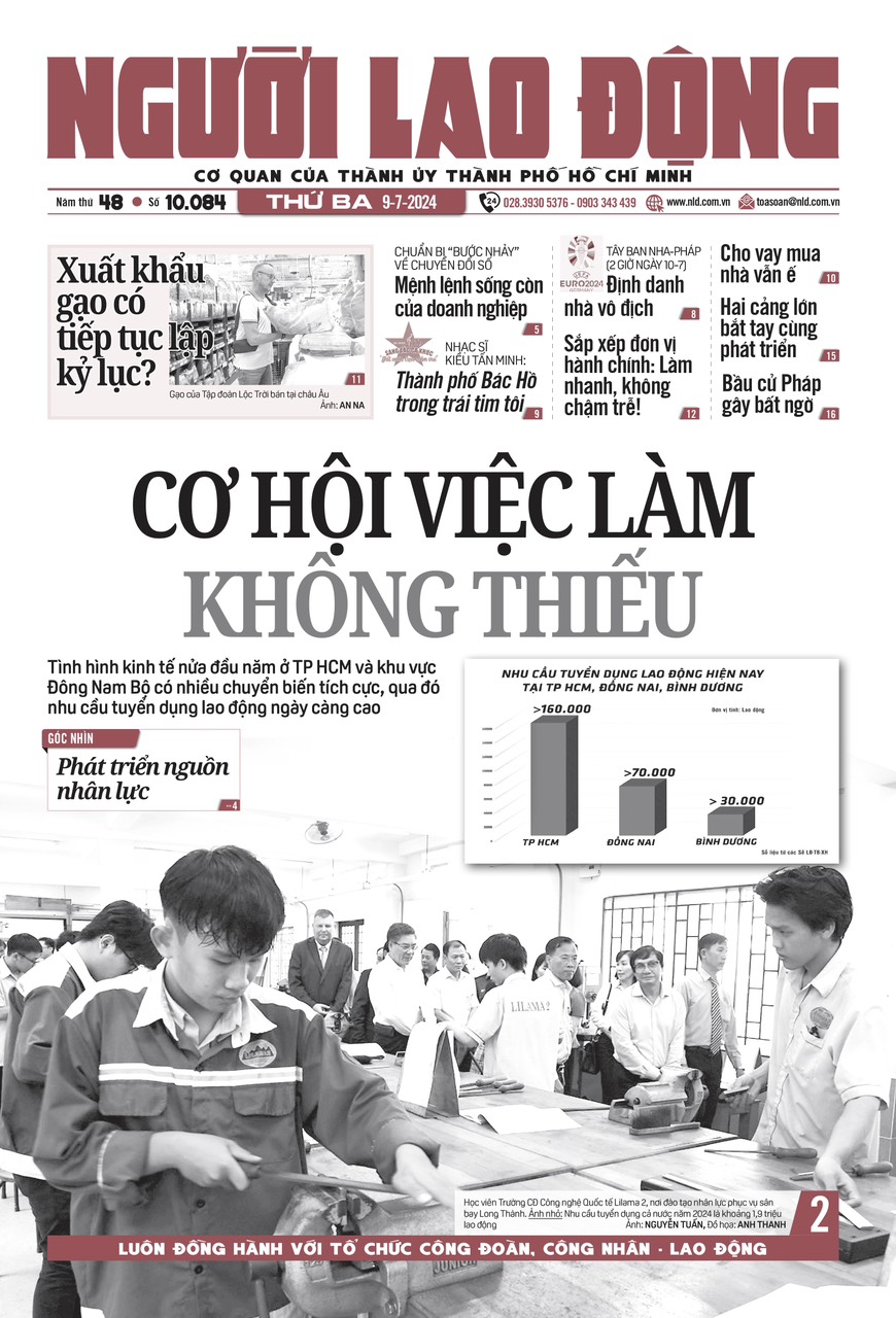 Nhật báo Người Lao Động từ ngày 08-07-2024 đến 14-07-2024