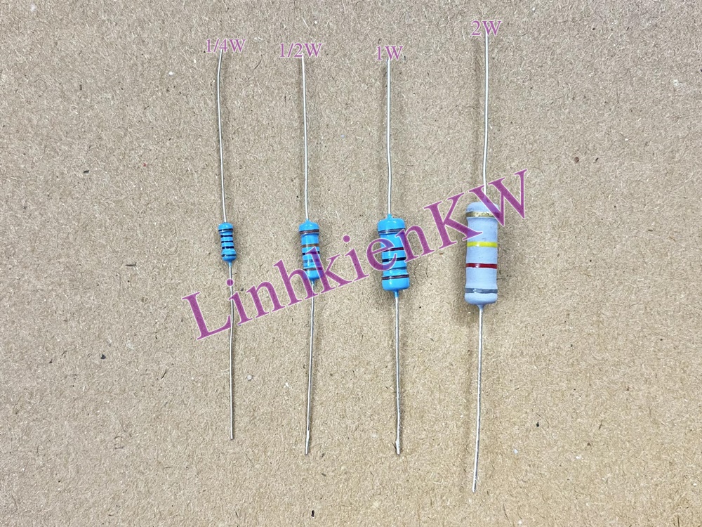 50 cái Điện trở vạch 1w từ 360R-5.1K chân cắm mới 100%