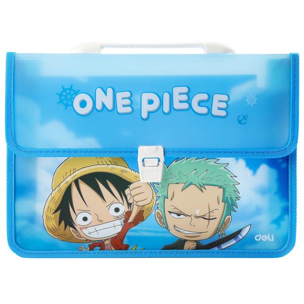 Cặp Tài Liệu Học Sinh A4 2 Ngăn One Piece - Deli EF621 - Xanh Dương