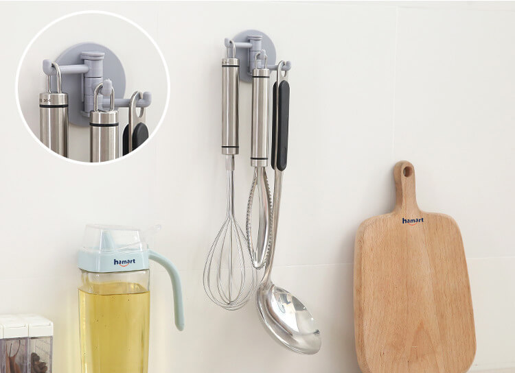 Móc Nhựa Dán Tường 3 Nhánh Xoay 180° 3IN1 Kèm Miếng Keo Dính Tường Treo Đồ Đa Năng