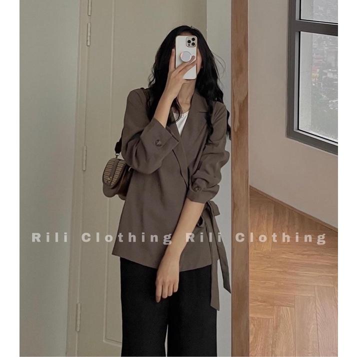 Blazer đắp chéo thắt dây