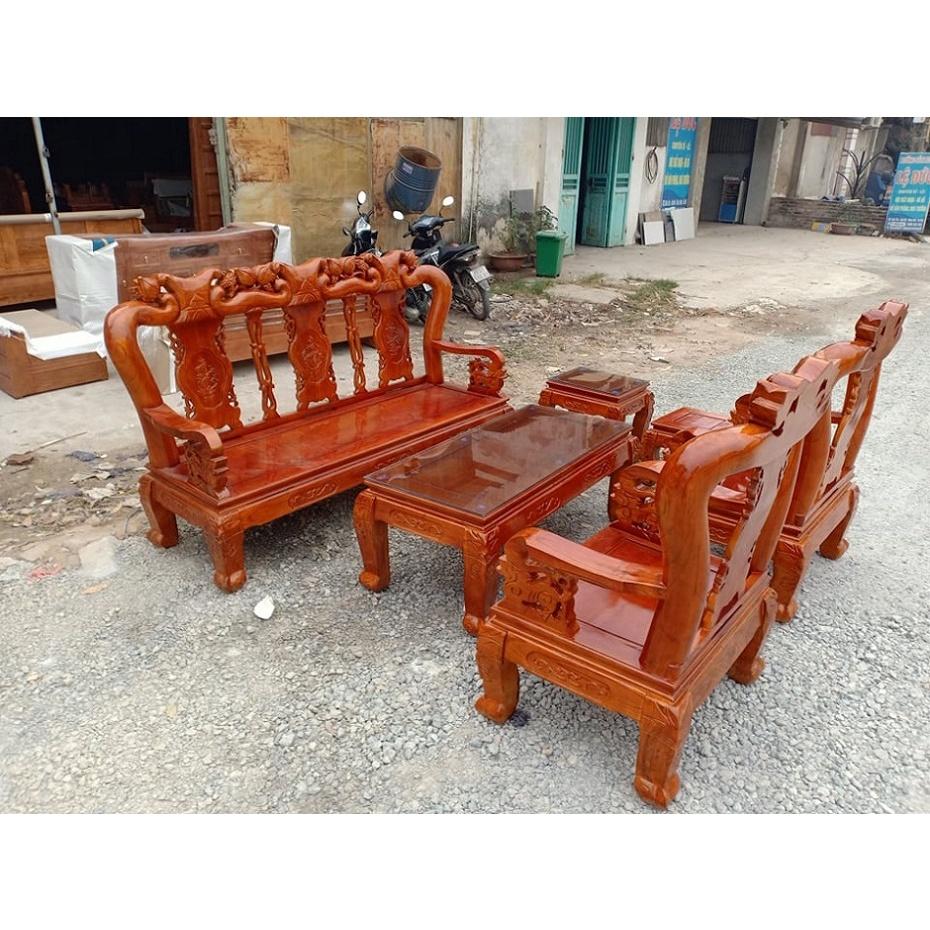 Bộ bàn ghế phòng khách quốc đào gỗ xoan ta tay 10