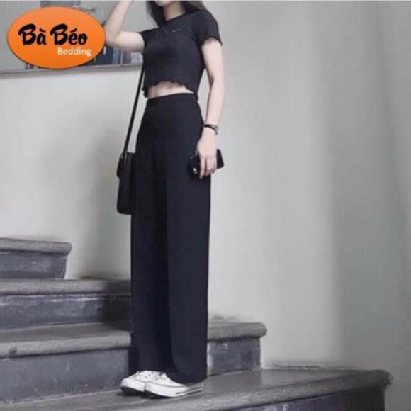 Quần ống rộng dáng dài lưng thon cát Hàn ( có ảnh thật -chất cát hàn)