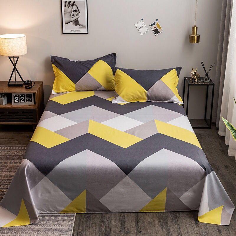 Giường + Tặng 2 Vỏ Gối 2021 Hoa Văn Mẫu Mới Trang Trí Nhà Dệt May Chăn Ga Gối Coverlet Tấm Phẳng Vỏ Gấm Hoa bộ