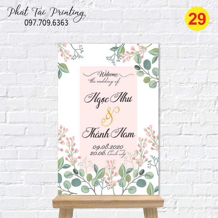 Bảng Welcome trang trí đám cưới MS 29