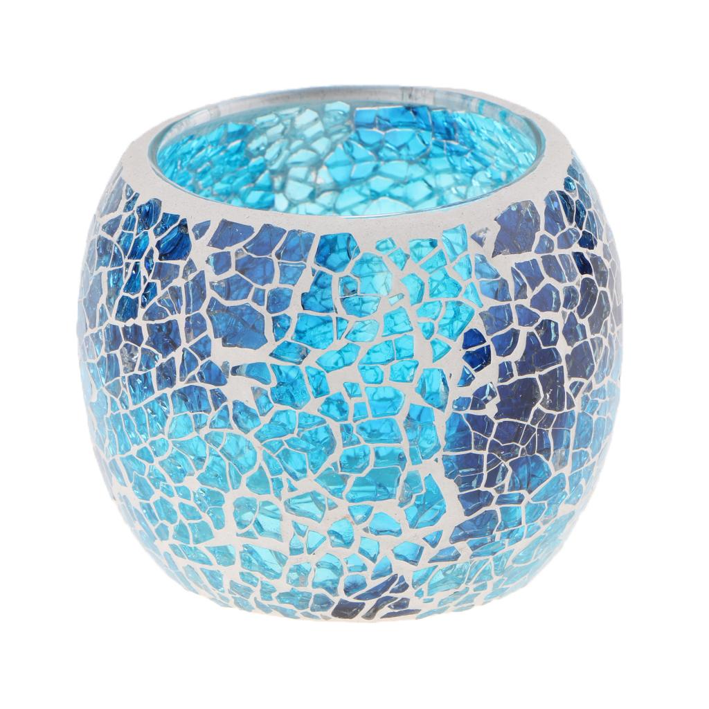 5Pcs Moroccan Mosaic Glass Votive Tea Light Holder Candelabra Candlestick Set A