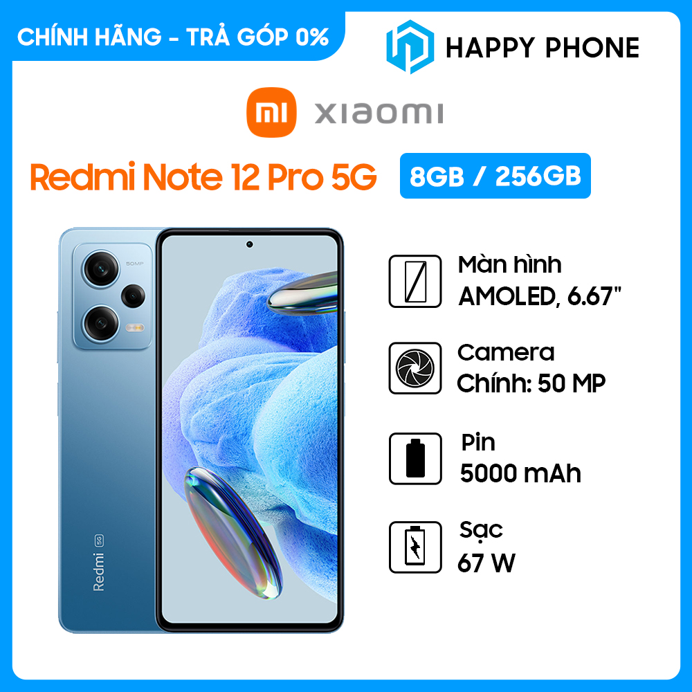 Điện thoại Xiaomi Redmi Note 12 Pro 5G (8GB/256GB) - Hàng chính hãng