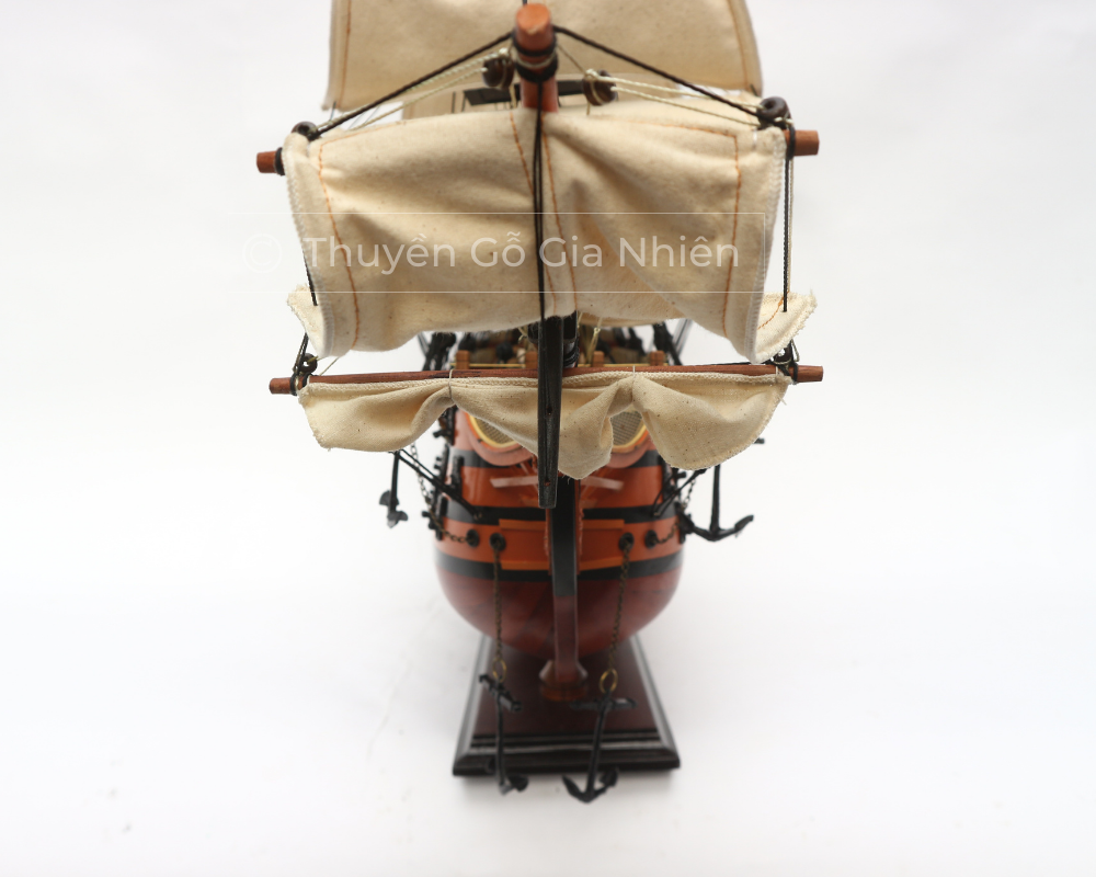 Mô Hình Thuyền Gỗ Phong Thủy Dạng Thuyền Cổ HMS VICTORY PAINTED Chính Hãng Hàng Xuất Khẩu Chất Lượng Cao