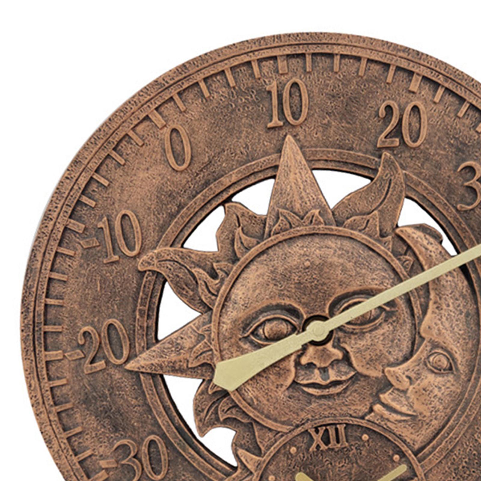 Wall Clock Waterproof Temperature Display Silent Non Ticking Living Room